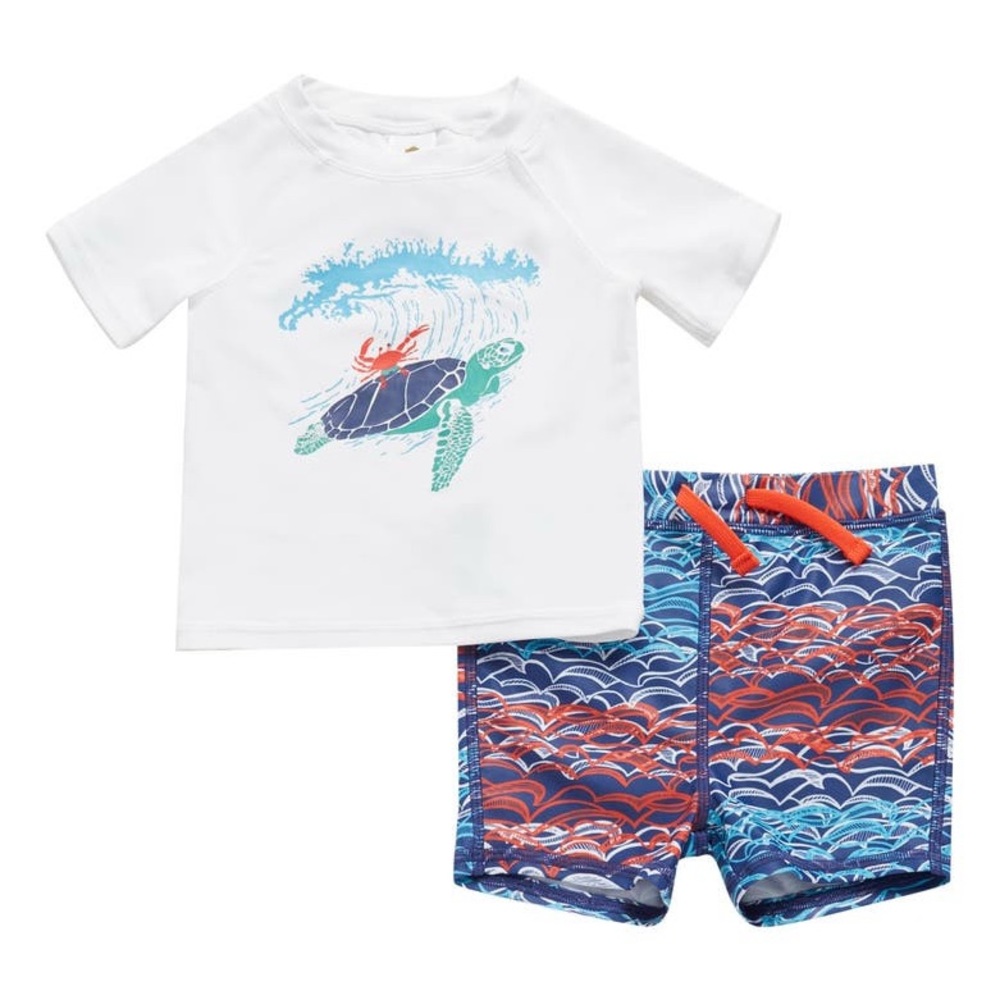Tucker + Tate Turtle Waves Rashguard Swim Set 9M